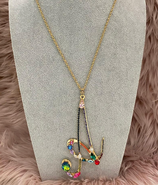COLLANA CRYSTAL RAINBOW (VARIE LETTERE)